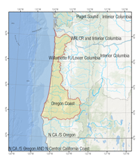 Map of Oregon Coast Recovery Domain